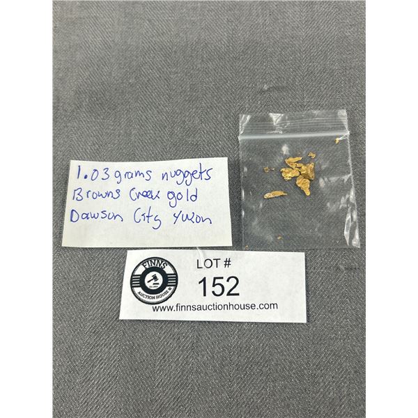 1.03 Grams Nuggets Browns Creek Gold, Dawson City, Yukon