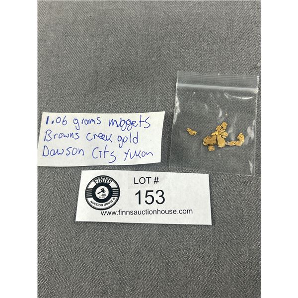 1.06 Grams Nuggets Browns Creek Gold, Dawson City, Yukon