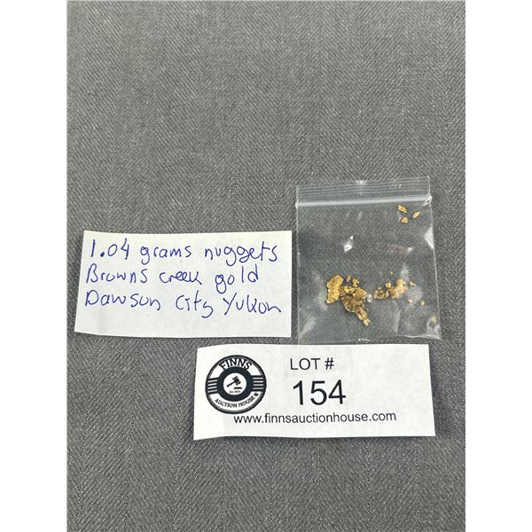 1.04 Grams Nuggets Browns Creek Gold, Dawson City, Yukon