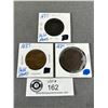 Image 1 : 3 Antique 1837 Canadian Bank Token Coins - 2 Half Pennies & 1 Penny