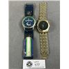 Image 1 : 2 Men's Wrist Watches - Vancouver Canucks & Gold Tone Men's Watch w/ Black Stone Face