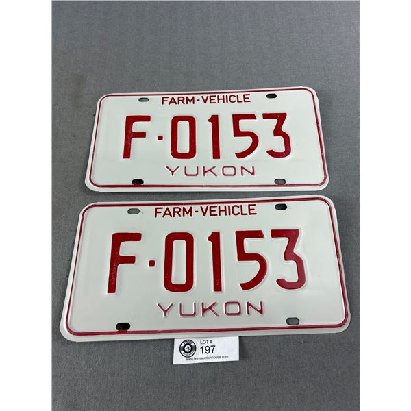 Matching Pair Of Yukon "Farm-Vehicle" License Plates