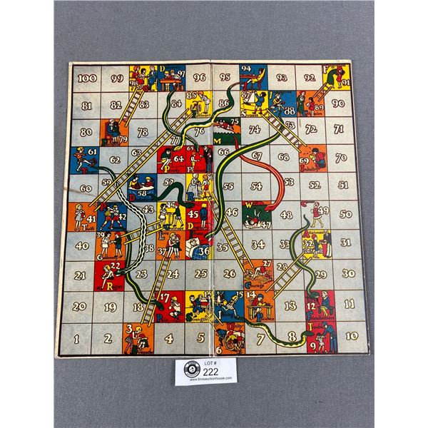 1930's Game Board Snakes & Ladders & Another