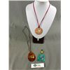 Image 1 : Vintage Enamel On Copper Unusual Pendants