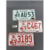 Image 1 : 3 Yukon License Plates - 1966 "Land Of The Midnight Sun", 1977 "Home Of The Klondike" & 1980 "The Kl