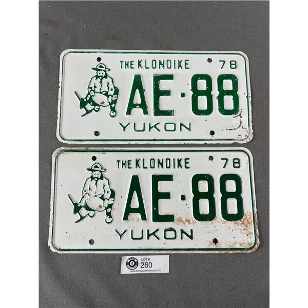 1978 Matching Pair Of Yukon "The Klondike" License Plates