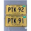 Image 2 : 4 Vintage Yukon License Plates - 2 "Public Service" & 2 "The Klondike"