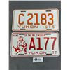 Image 1 : 2 Vintage Yukon License Plates - 1975 & 1977