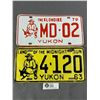 Image 1 : 2 Vintage Yukon License Plates - 1963 "Land Of The Midnight Sun" & 1979 "The Klondike"