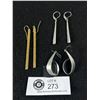 Image 1 : 3 Pairs Of Silver & Gold Plated Dangle Earrings In Good Condition