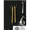 Image 3 : 3 Pairs Of Silver & Gold Plated Dangle Earrings In Good Condition