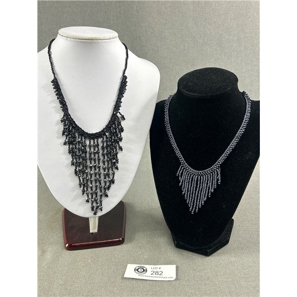 2 Hand Beaded Vintage Necklaces