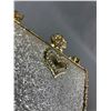 Image 2 : Small Gold Tone Metal Purse w/ Rhinestones & Silver Glitter