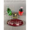 Image 1 : 2 Vintage Mini Soda Pop Bottles, Michelin Playing Cards & Peterbilt 8" Metal Decal