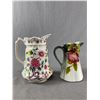 Image 1 : 2 Vintage Pitchers - 6" Marked Rose Pitcher w/ Gold Trim & 7" Old Foley James Kent Ltd "Chinese Rose