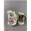 Image 2 : 2 Vintage Pitchers - 6" Marked Rose Pitcher w/ Gold Trim & 7" Old Foley James Kent Ltd "Chinese Rose