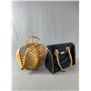 Image 1 : 2 Vintage Bags - Countess Da Vinci Di Rom (as found) & Unusual Japanese Folding Bamboo Wood
