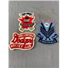 Image 1 : 3 Large Vintage Jacket Patches - Willowdale Dodgers Hockey Club (6"W), 1961 Inter Mess Champs Metz F