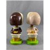 Image 2 : 2 Cute Vintage "Kiss Me" Magnetic Kissing Eskimo Bobble-Head Dolls.  Boy has crack in hood, still di
