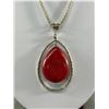 Image 2 : Red Coral Necklace, Brooch and Ring