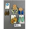 Image 1 : 4 Pieces of Rare Crafted Earrings. Turquoise, Shell, Metal & leather