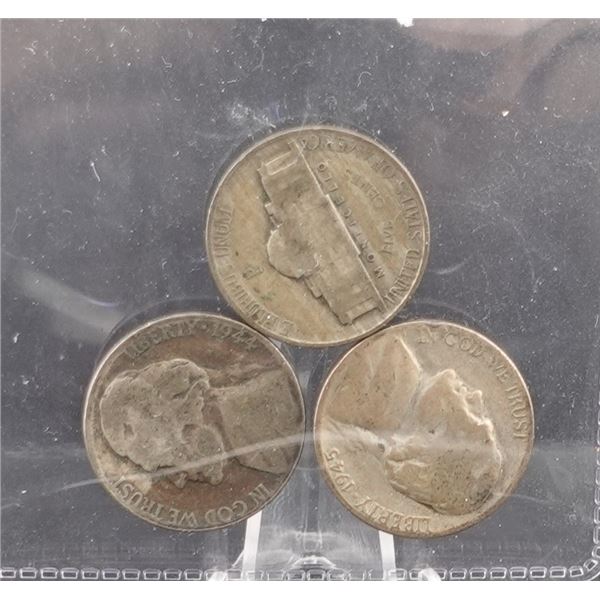 (3) Silver War Nickels