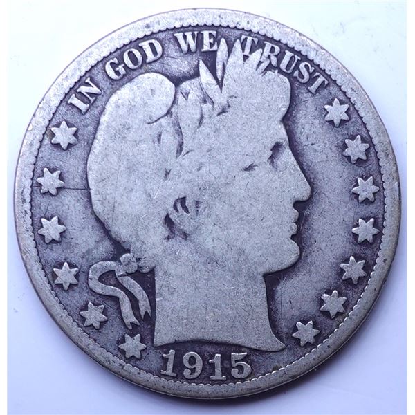 1915-S Barber Half Dollar