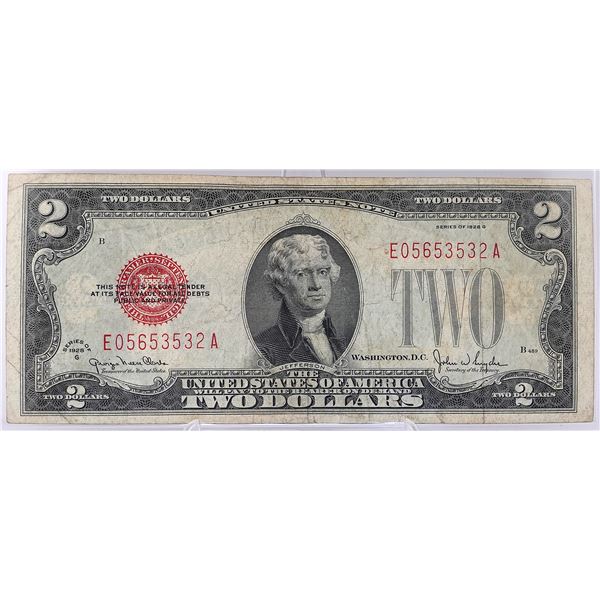 1926-G Red Seal $2 Bill