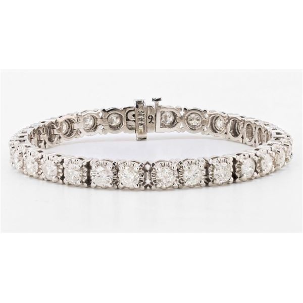 9.67CTW DIAMOND 14K WHITE GOLD TENNIS BRACELET