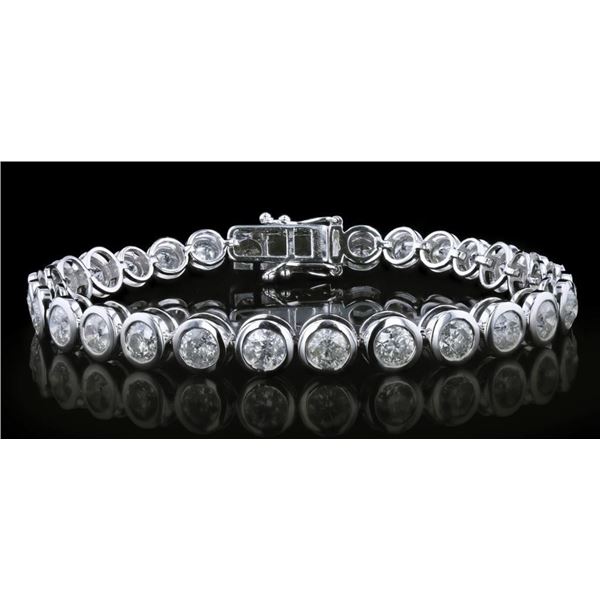 8.68CTW DIAMOND 14K WHITE GOLD TENNIS BRACELET