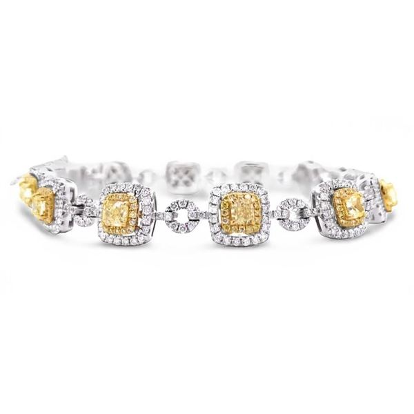 5.33CTW DIAMOND 14K WHITE & YELLOW GOLD BRACELET