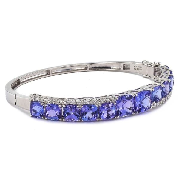19.42CTW TANZANITE & 1.14CTW DIA PLATINUM BANGLE