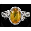 Image 1 : 3.09CT YELLOW SAPPHIRE & 0.38CTW DIA 14K GOLD RING