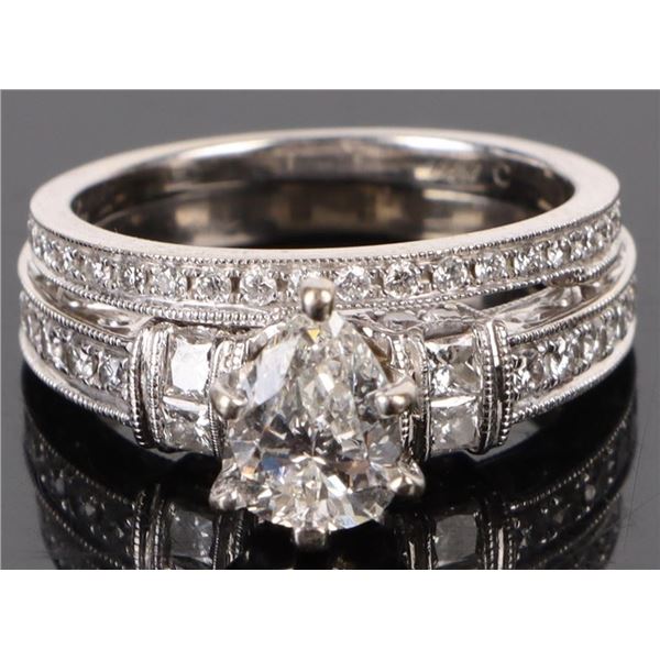 14K WHITE GOLD DIAMOND NEIL LANE BAND SET W/ APR