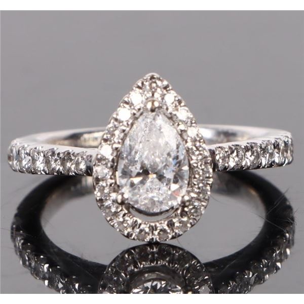 1.2CTW NATURAL PEAR DIAMOND 14KT. GOLD RING