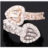 Image 1 : 14K TWO-TONE ROSE & WHITE GOLD DIAMOND HEART RING