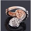 Image 3 : 14K TWO-TONE ROSE & WHITE GOLD DIAMOND HEART RING