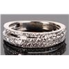 Image 1 : DIAMOND 14KT. WHITE GOLD DOUBLE ROW PAVE RING