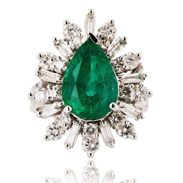 3.48CT EMERALD & 1.67CTW DIAMOND 14K GOLD RING