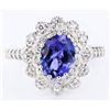 Image 1 : 14K WHITE GOLD 1.59CT TANZANITE & 0.47CTW DIA RING