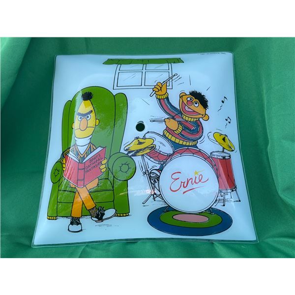 Bert And Ernie Glass Light Shade 1981 Muppets Inc