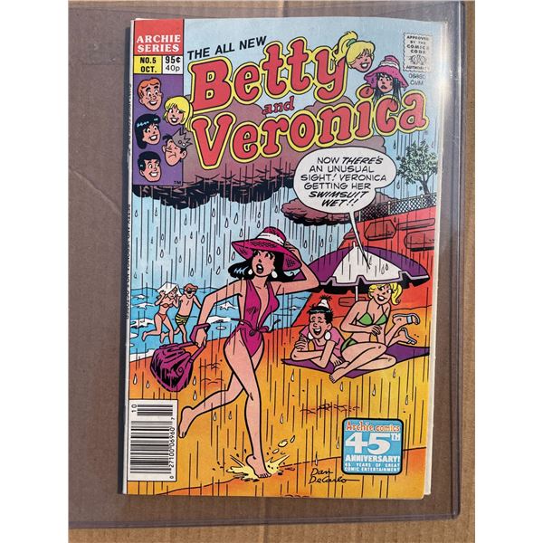 Archie Series The All New Betty and Veronica Vol 2 No 5 Oct 1987 Comic Book
