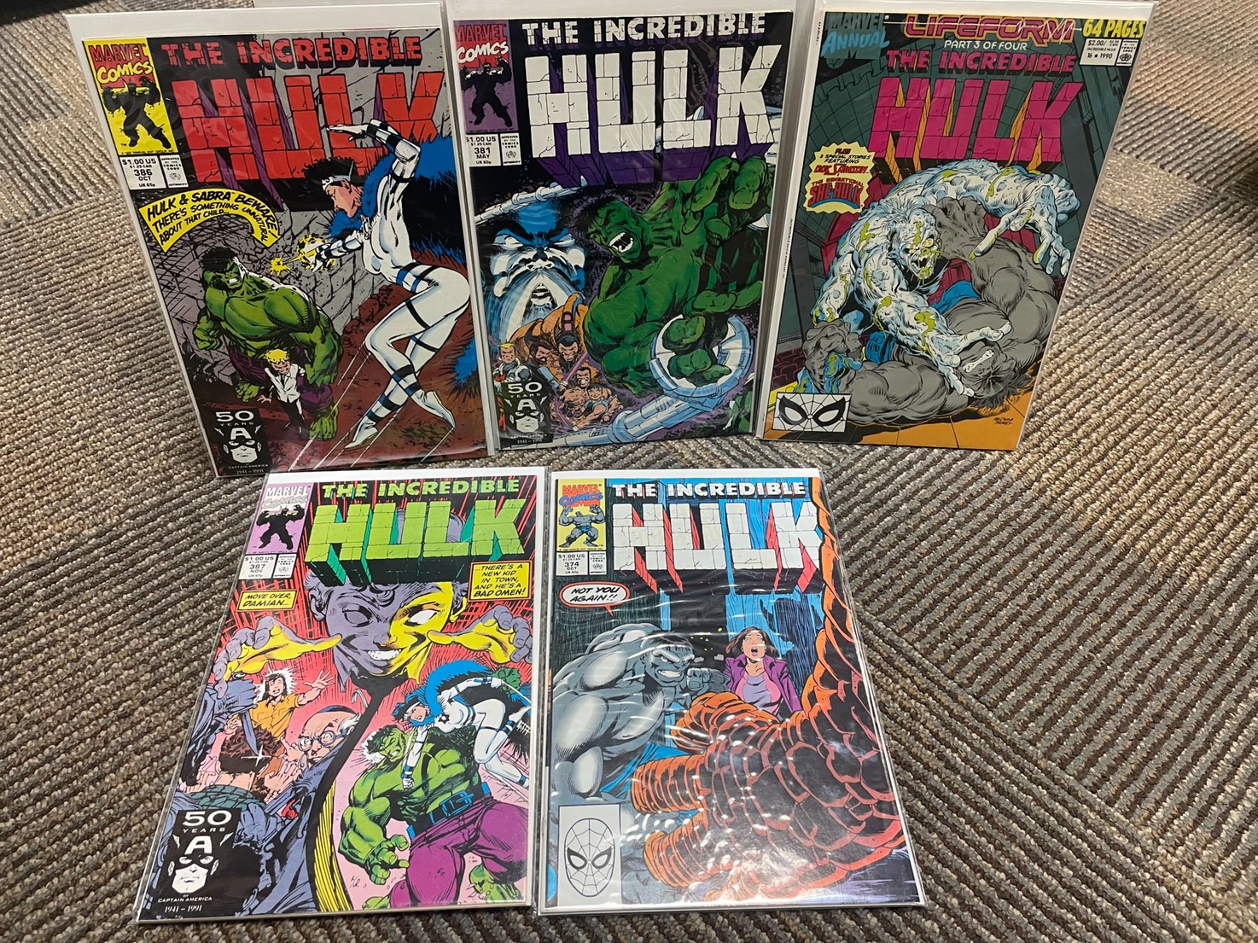The Incredible Hulk - FIVE COMICS