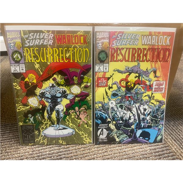 Silver Surfer #1 (Mar 1993 Marvel)  AND Silver Surfer/Warlock: Resurrection #2