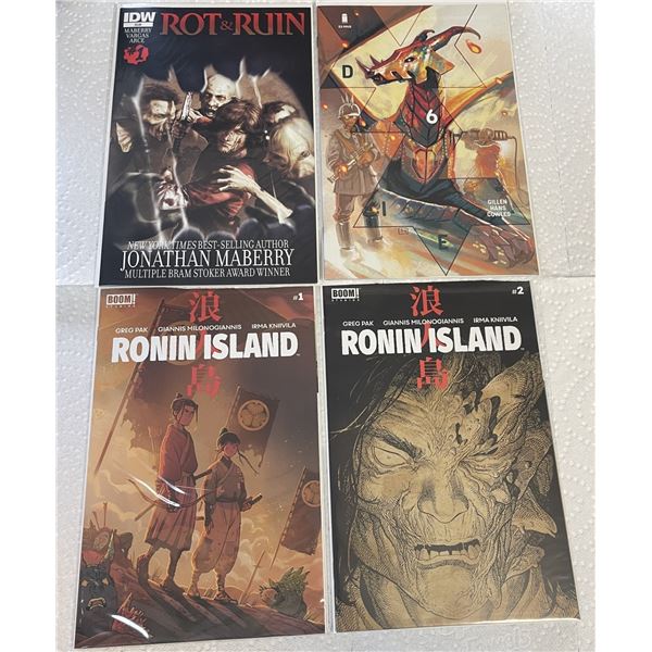 Four comics,  Various Publishers, Ronin Island,  Rot and Ruin, and Die #6 First Print 2018