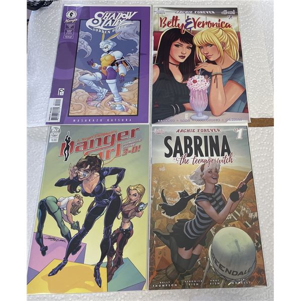 Four comics,  Various Publishers, Sabrina, Betty and Veronica, Shadow Lady, Ranger Girl