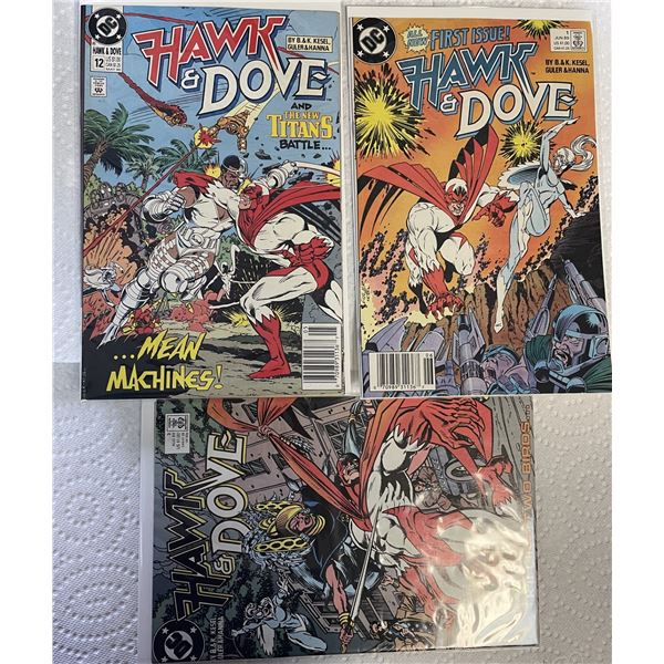 THREE COMICS , DC Comics Hawk and Dove