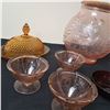 Image 2 : Assorted Coloured Glass Ornate Serving Vessels