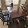 Image 1 : Wooden Dining Table With Drop Down Leaf with 6 Chairs