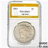 Image 1 : 1921 Silver Peace Dollar PGA MS61 HR
